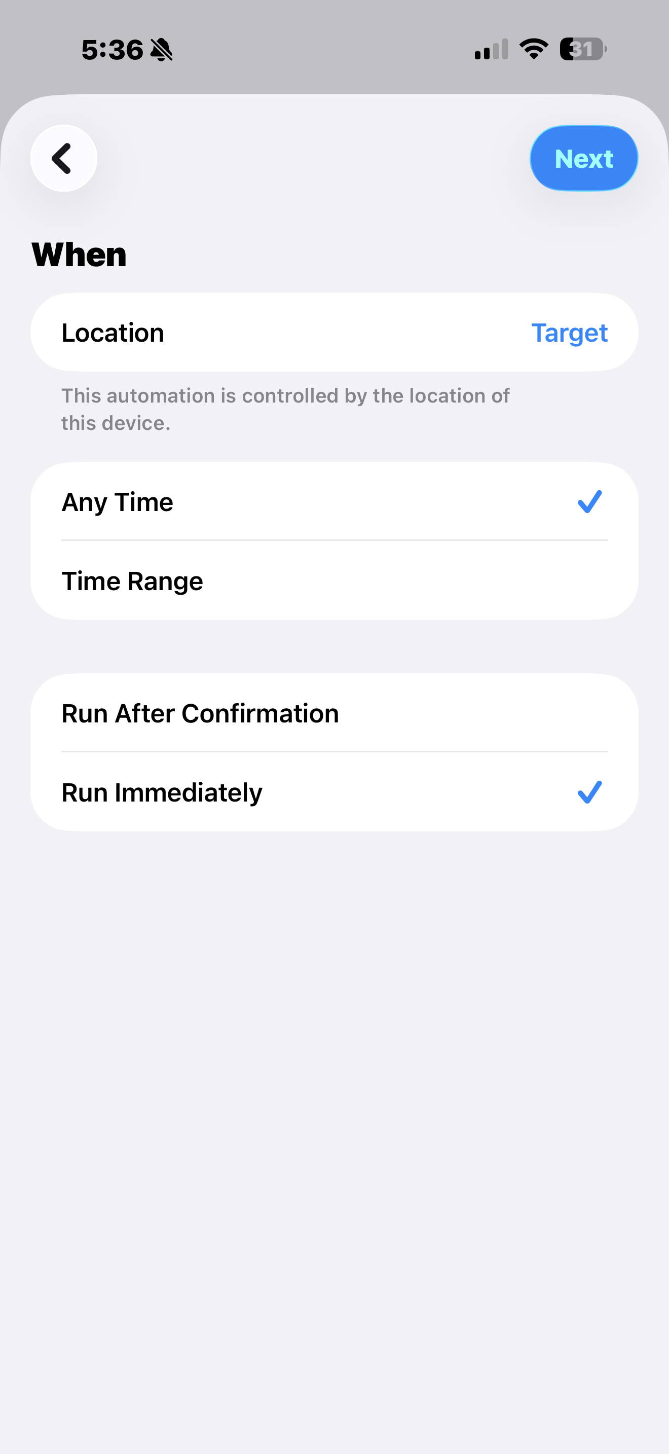 Completed automation ready to run